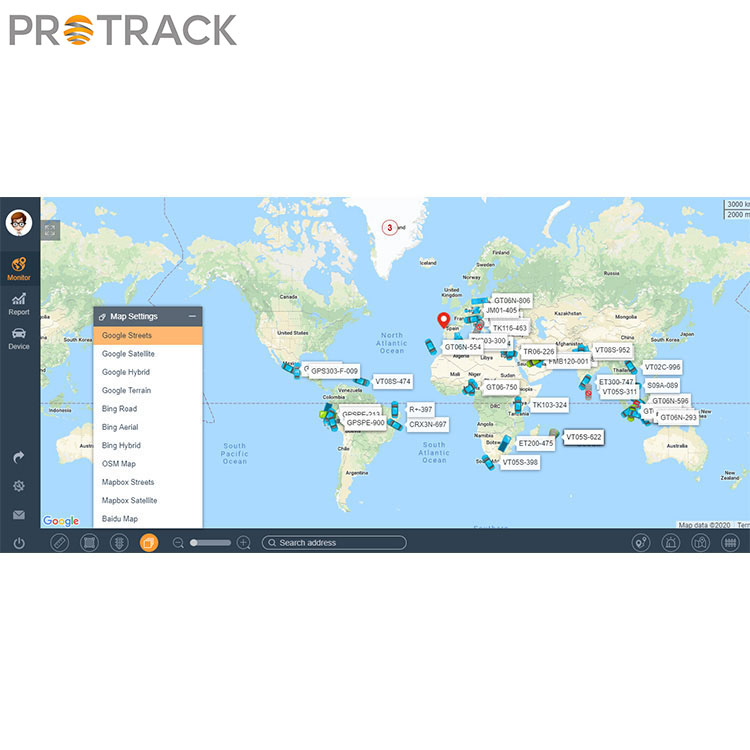 Internetowa platforma oprogramowania do śledzenia GPS dla floty